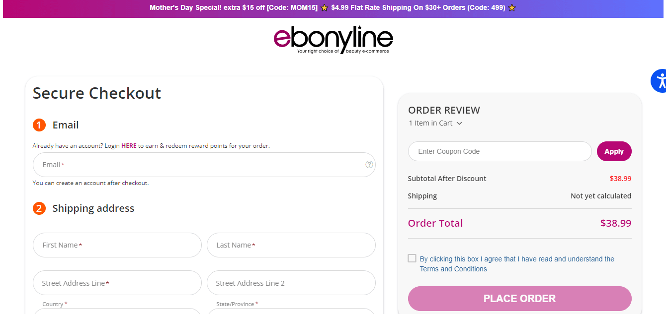 How to apply Ebonyline coupon code